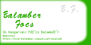 balamber focs business card
